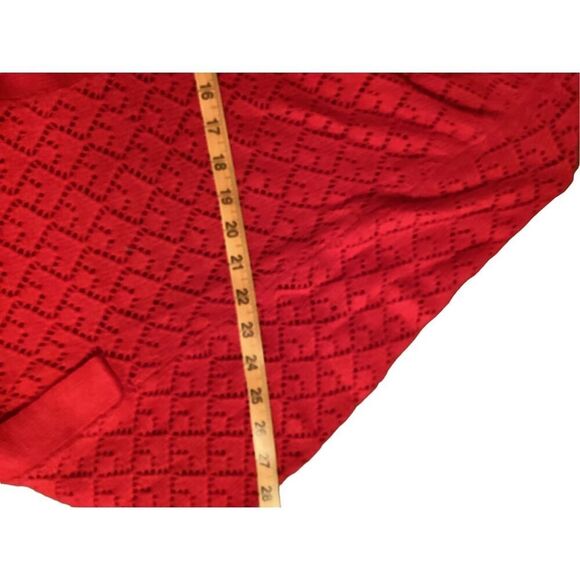 Helen Sue Red Sweater Poncho Cape One Size Grandmacore - Picture 7 of 8